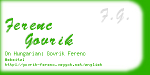 ferenc govrik business card